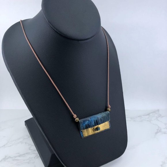 Artisan Hand Made Copper and Brass Necklace - Picture 3 of 13